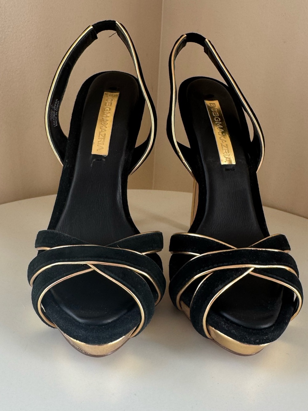 BCBGMaxAzria Madelia Platform, Stiletto, Strappy Slingback High Heel, 6